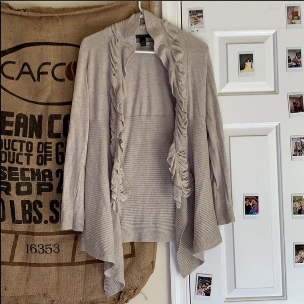 INC International concepts lovely Ruffled Cardigan
